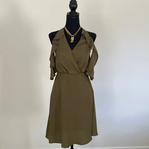 Dresses | Zalora Off Shoulder Dress In Army Green | Poshmark